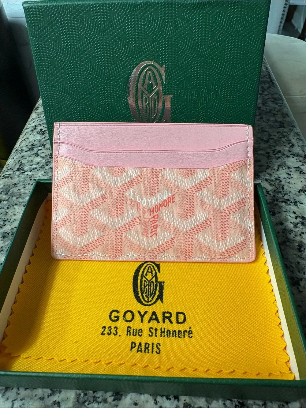 Goyard Pink Goyardine & Light Pink Leather Card Holder
